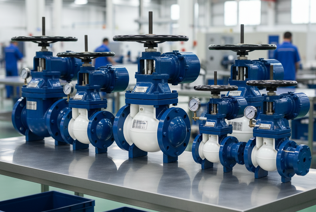 High-performance FEP/PFA Lined Ball Valve (Two-Piece Design, Flange Class 150) shown with a durable body and smooth lining, used for regulating corrosive chemical flows up to $230^\circ \text{C}$